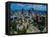 Aerial view of skyline and Georgia State Capitol Building in Atlanta, Georgia, USA-null-Framed Stretched Canvas