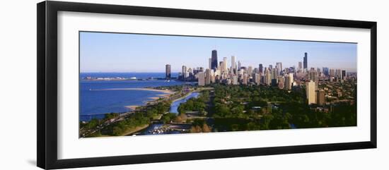 Aerial View of Skyline, Chicago, Illinois, USA-null-Framed Photographic Print