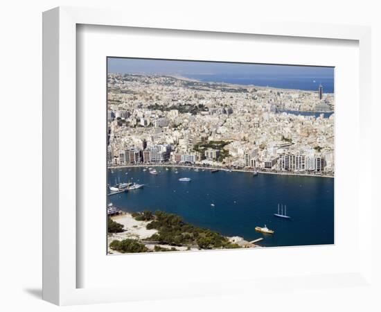 Aerial View of Sliema, Malta, Mediterranean, Europe-Tondini Nico-Framed Photographic Print