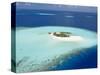 Aerial View of Small Island, Maldives, Indian Ocean, Asia-Sakis Papadopoulos-Stretched Canvas