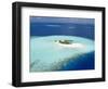 Aerial View of Small Island, Maldives, Indian Ocean, Asia-Sakis Papadopoulos-Framed Photographic Print