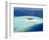 Aerial View of Small Island, Maldives, Indian Ocean, Asia-Sakis Papadopoulos-Framed Photographic Print