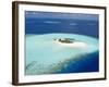 Aerial View of Small Island, Maldives, Indian Ocean, Asia-Sakis Papadopoulos-Framed Photographic Print