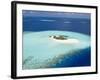 Aerial View of Small Island, Maldives, Indian Ocean, Asia-Sakis Papadopoulos-Framed Photographic Print