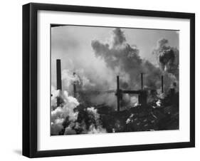 Aerial View of Smoke and Smokestacks at Us Steel Plant-Margaret Bourke-White-Framed Photographic Print