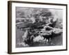 Aerial View of Smoking Land Attacks-null-Framed Photographic Print