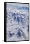 Aerial view of snow covered mountain range, Alaska, USA-Keren Su-Framed Stretched Canvas