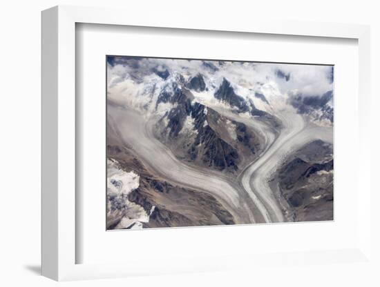 Aerial view of snow mountain and glacier on Tibetan Plateau, China-Keren Su-Framed Photographic Print