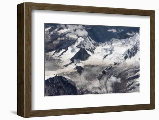 Aerial view of snow mountain and glacier on Tibetan Plateau, China-Keren Su-Framed Photographic Print