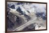 Aerial view of snow mountain and glacier on Tibetan Plateau, China-Keren Su-Framed Photographic Print