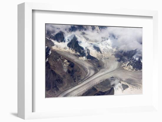 Aerial view of snow mountain and glacier on Tibetan Plateau, China-Keren Su-Framed Photographic Print