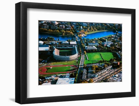 Aerial View of Soldiers Field, home of Harvard Crimson, Harvard, Cambridge, Boston, MA-null-Framed Photographic Print