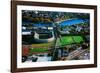 Aerial View of Soldiers Field, home of Harvard Crimson, Harvard, Cambridge, Boston, MA-null-Framed Photographic Print