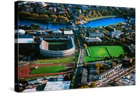Aerial View of Soldiers Field, home of Harvard Crimson, Harvard, Cambridge, Boston, MA-null-Stretched Canvas
