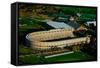 Aerial View of Soldiers Field, home of Harvard Crimson, Harvard, Cambridge, Boston, MA-null-Framed Stretched Canvas