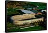 Aerial View of Soldiers Field, home of Harvard Crimson, Harvard, Cambridge, Boston, MA-null-Framed Stretched Canvas