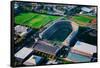 Aerial View of Soldiers Field, home of Harvard Crimson, Harvard, Cambridge, Boston, MA-null-Framed Stretched Canvas
