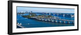 Aerial View of South Beach and Venetian Islands with cruise ship terminal in the background, Mia...-Panoramic Images-Framed Photographic Print