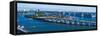 Aerial View of South Beach and Venetian Islands with cruise ship terminal in the background, Mia...-Panoramic Images-Framed Stretched Canvas