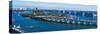 Aerial View of South Beach and Venetian Islands with cruise ship terminal in the background, Mia...-Panoramic Images-Stretched Canvas