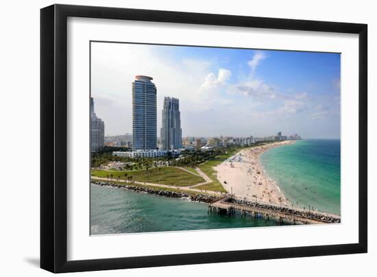 Aerial View of South Miami Beach-Gino Santa Maria-Framed Photographic Print