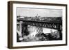 Aerial View of Spokane Falls and Monroe St Bridge No. 2 - Spokane, WA-Lantern Press-Framed Art Print