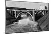 Aerial View of Spokane Falls and Monroe St Bridge - Spokane, WA-Lantern Press-Mounted Art Print