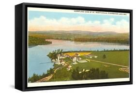 Aerial View of St. Mary's Villa, Clearwater Lake, Wisconsin-null-Framed Stretched Canvas
