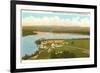 Aerial View of St. Mary's Villa, Clearwater Lake, Wisconsin-null-Framed Premium Giclee Print