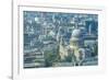 Aerial view of St. Paul's Cathedral and neighbouring buildings, London, England-Frank Fell-Framed Photographic Print