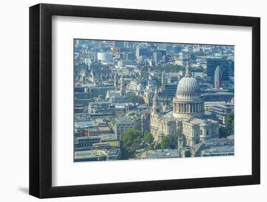 Aerial view of St. Paul's Cathedral and neighbouring buildings, London, England-Frank Fell-Framed Photographic Print