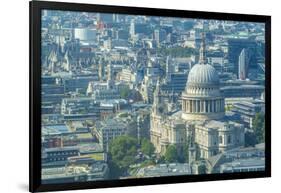 Aerial view of St. Paul's Cathedral and neighbouring buildings, London, England-Frank Fell-Framed Photographic Print