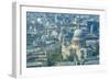 Aerial view of St. Paul's Cathedral and neighbouring buildings, London, England-Frank Fell-Framed Photographic Print