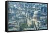 Aerial view of St. Paul's Cathedral and neighbouring buildings, London, England-Frank Fell-Framed Stretched Canvas