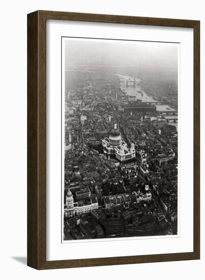 Aerial View of St Paul's Cathedral, London, from a Zeppelin, 1931-null-Framed Giclee Print