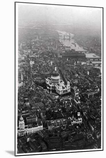 Aerial View of St Paul's Cathedral, London, from a Zeppelin, 1931-null-Mounted Giclee Print