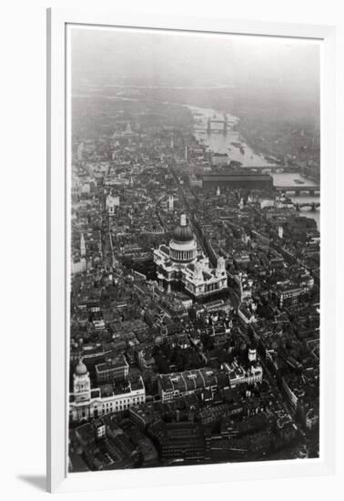 Aerial View of St Paul's Cathedral, London, from a Zeppelin, 1931-null-Framed Giclee Print