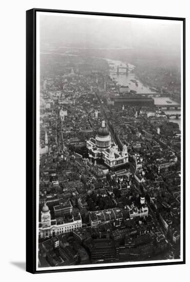 Aerial View of St Paul's Cathedral, London, from a Zeppelin, 1931-null-Framed Stretched Canvas