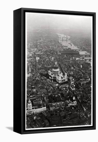 Aerial View of St Paul's Cathedral, London, from a Zeppelin, 1931-null-Framed Stretched Canvas