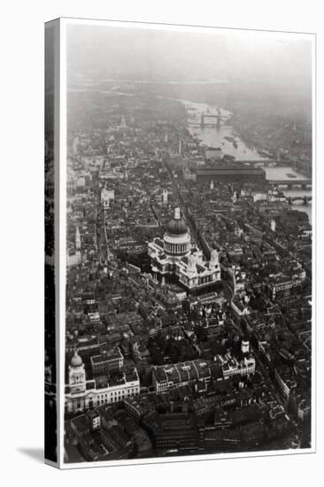 Aerial View of St Paul's Cathedral, London, from a Zeppelin, 1931-null-Stretched Canvas