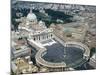 Aerial view of St. Peter's Basilica and its square in the Vatican. 1656-1667-Giovanni Lorenzo Bernini-Mounted Giclee Print