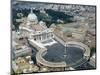 Aerial view of St. Peter's Basilica and its square in the Vatican. 1656-1667-Giovanni Lorenzo Bernini-Mounted Giclee Print