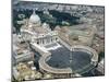 Aerial view of St. Peter's Basilica and its square in the Vatican. 1656-1667-Giovanni Lorenzo Bernini-Mounted Giclee Print