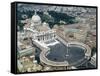 Aerial view of St. Peter's Basilica and its square in the Vatican. 1656-1667-Giovanni Lorenzo Bernini-Framed Stretched Canvas