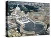 Aerial view of St. Peter's Basilica and its square in the Vatican. 1656-1667-Giovanni Lorenzo Bernini-Stretched Canvas