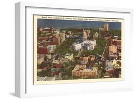 Aerial View of State Capitol, Madison, Wisconsin-null-Framed Art Print