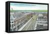 Aerial View of State Street and Snake River - Weiser, ID-Lantern Press-Framed Stretched Canvas