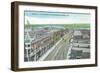 Aerial View of State Street and Snake River - Weiser, ID-Lantern Press-Framed Art Print