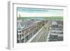 Aerial View of State Street and Snake River - Weiser, ID-Lantern Press-Framed Art Print