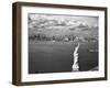 Aerial View of Statue of Liberty and New York City Skyline-null-Framed Photographic Print